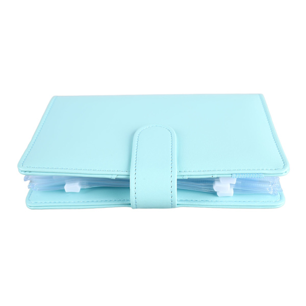 A6 PU Notebook Binder med gennemsigtig kortlomme Magnetlås 6 Ring Cash Budget Binder til Organizer