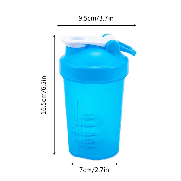 400 ml proteinshakebeholder treningsflaske med skala lekkasjesikker kjele inneholder løkketopp og rustfri vispekule