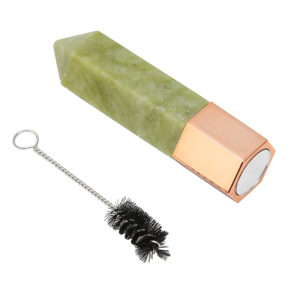 Multifunktionell Hexagonal Prism Jade Ansiktsmassagerulle Hudåtstramande Lyftande Ansiktsmassager Grön