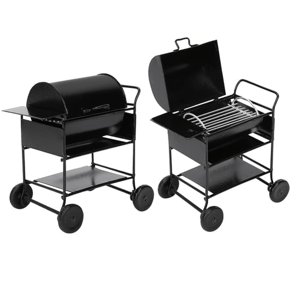 Dukkehus Tilbehør Mini Grill Rack Håndvogn Køkken Simulation Ornament 1:12