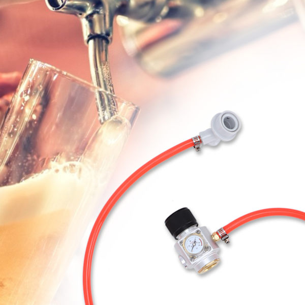 CO2 Mini Gas Regulator 5/16in Gas Line Assembly Quick Connector Tryckmätare