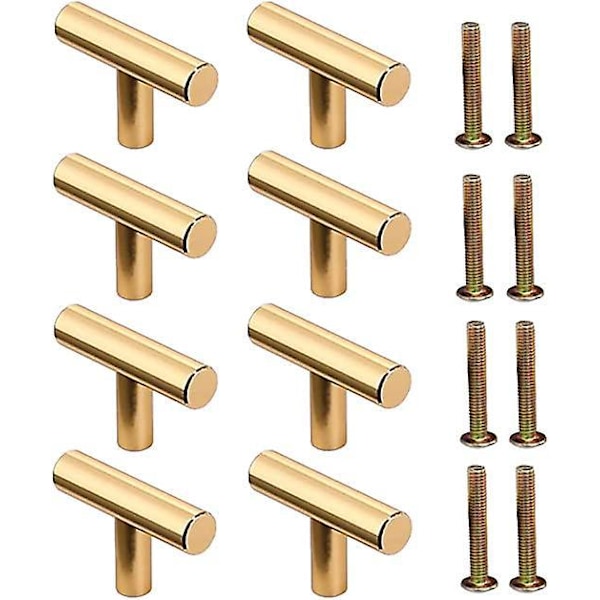 Låd- och Dörrhandtag 8 Stk Enkla Runda Hål Lådknoppar Enhåls Skåpshandtag Metall T-format Handtag för Skåp Låda Köksskåp