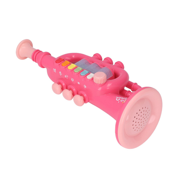 Hornleksak Simuleringsdesign Dynamisk ljuseffekt Musikinstrument Hornleksak Present med snöre för över 3 år gammal Rosa