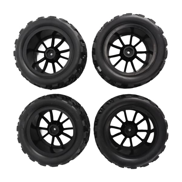 4 STK RC Bildæk Gummi Sorte RC Dæk og Fælg Sæt Til TRAXXAS SLASH RC Short Course Truck 1/10