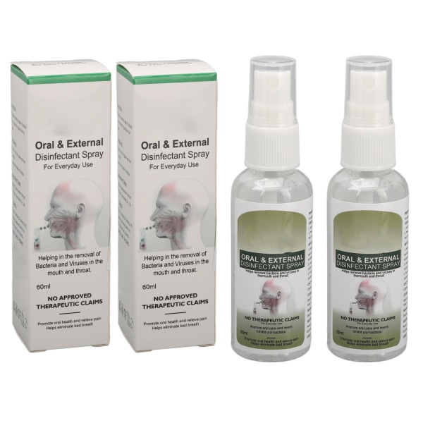 2 stk Oral Spray 60ml Gum Reparation Lindre tør kløende mund Reducer dårlig ånde Mundspray