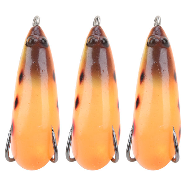 3 st/set fiskedrag silikon fiskedrag set prickad bete simulering fiskedelar orange