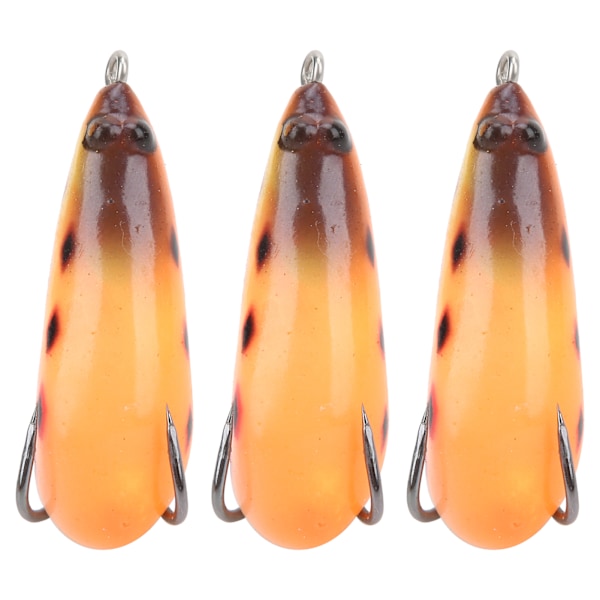3 stk/sett fiske agn silikon fiske agn sett flekkete agn simulering fiske deler oransje