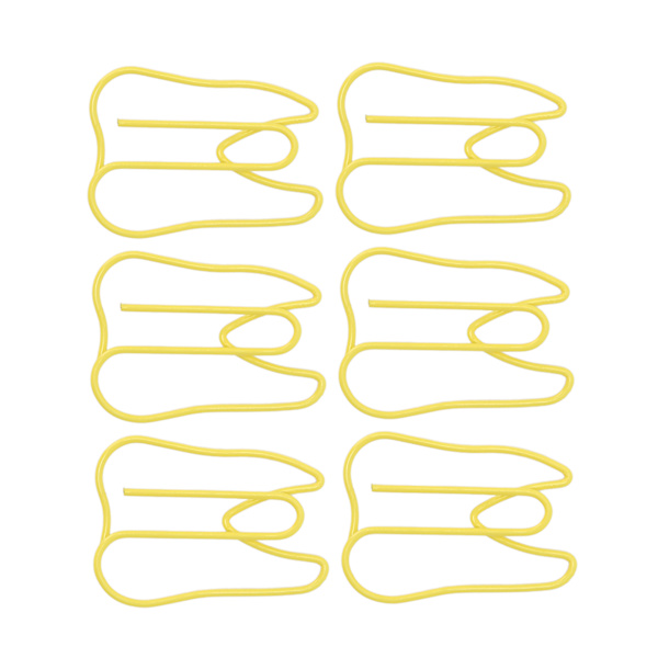 100 STK Papirclips Metal Multifunktionel Papir Memo Clip Bærbare kontorclips til dokument gul