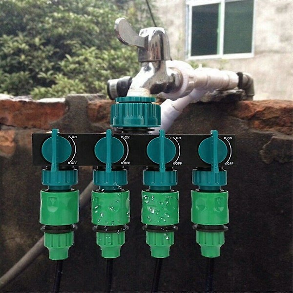 Vandhane Splitter med Hurtigkoblinger, 1\" 3/4\" 1/2\" Havevandslange Adapter med Individuel Afspærringsventil