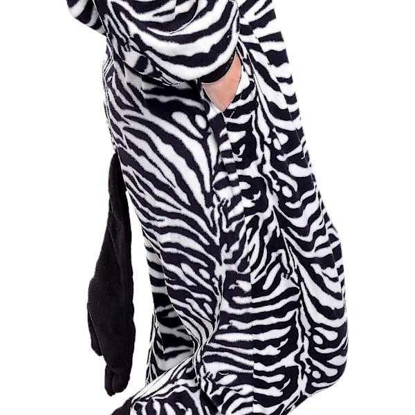 Funziez! Aikuisten pehmoeläin ja merieläin Halloween-asu Medium Zebra