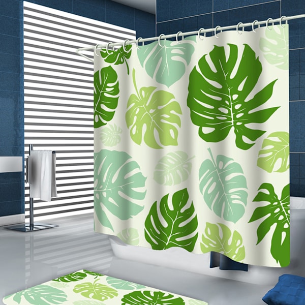 Nordisk stil print polyester bruseforhæng vandtæt badeforhæng badeværelsesartikler 150x180cm