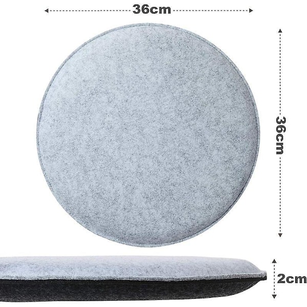 Mukava pyöreä huopainen istuintyyny Ø 36cm - 4 kpl setti I Musta