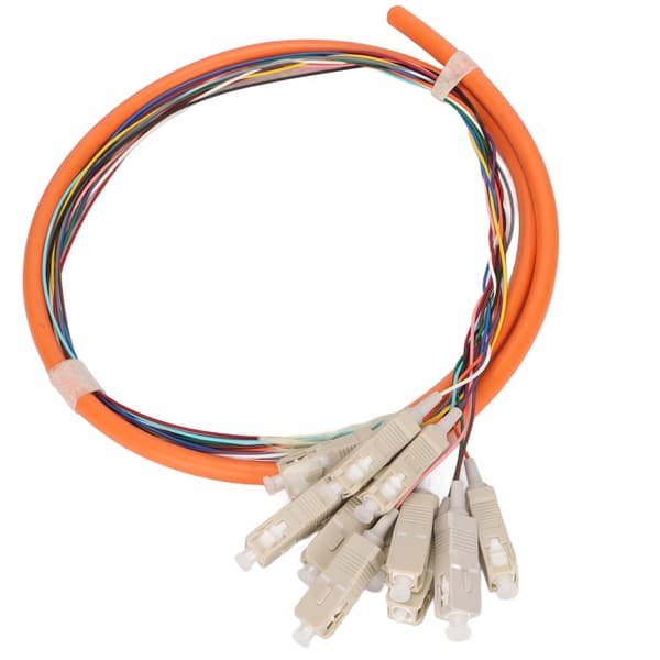 Fiberoptisk kabel 1 meter 12-tråds multimodus lavt innsettingstap keramisk ferrule patchkabel for telekommunikasjon