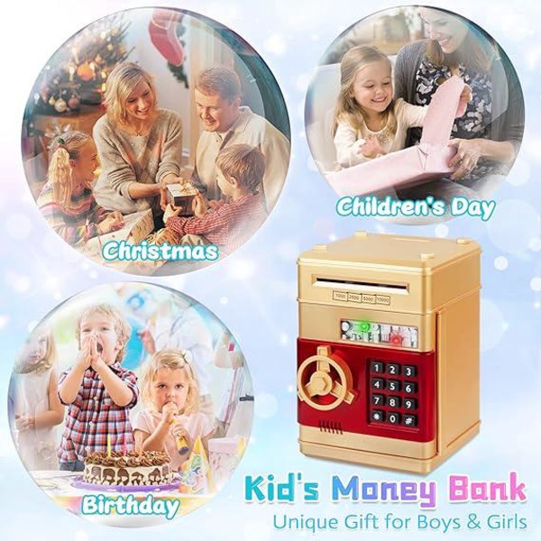 Passord Piggy Bank (Golden), Cash Piggy Bank, Electronic Money Piggy Bank, Hot Gift For Kids