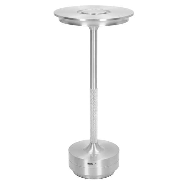LED-bordslampa, uppladdningsbar, 16 färger, bärbar, modern metall RGB-skrivbordslampa med fjärrkontroll för vardagsrum, kontor, silver