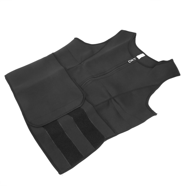 Mænd Hook &amp; Loop Sweat Vest Body Shapewear Taljetræner Sport Fitness Sweat Vest(L )