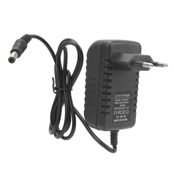 EU-kontakt 100‑240V 25,2V 1A litiumbatteriladdare AC50/60HZ Brandsäker laddningsadapter