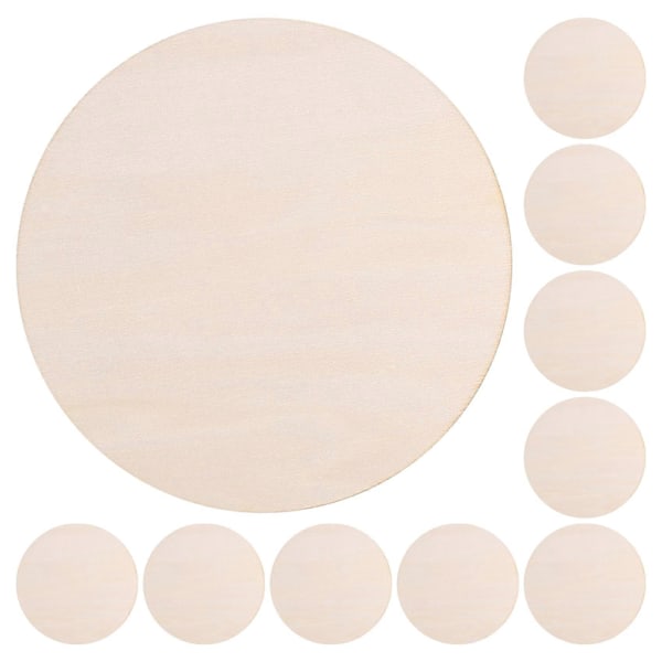 10 stk. runde træstykker til hobbyprojekter DIY julepynt 15 cm
