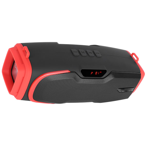 Bluetooth-högtalare med hög volym, bärbar tung basmusikspelare med display och mikrofon, röd