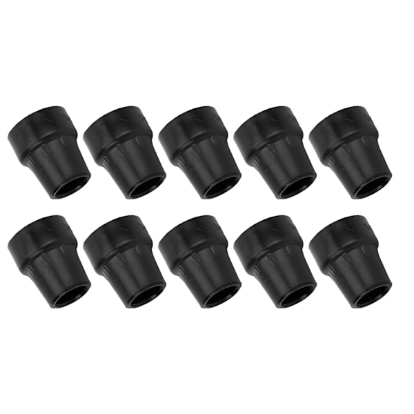 10 stk. Krykkespids Gummi 19 mm Indvendig diameter Skridningsmodstand Universal Heavy Duty Walking Cane Tip Sort
