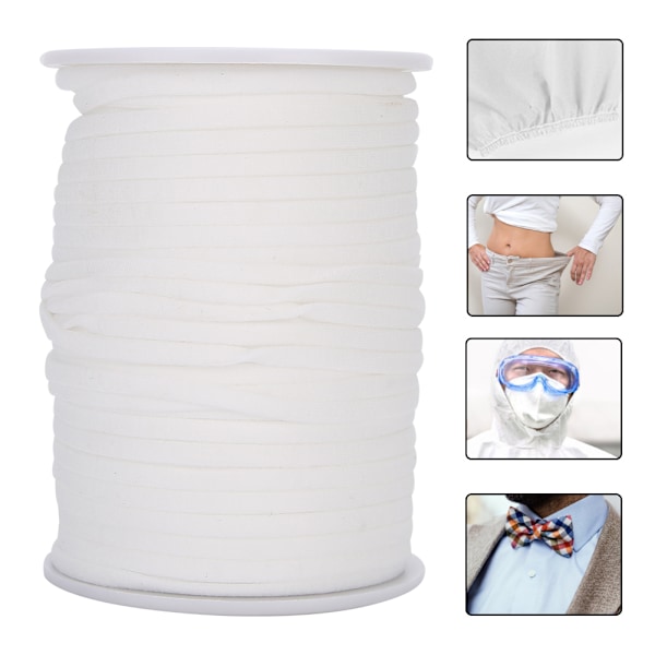 Elastiskt band 4 mm bredd 60 meter längd bälten tillbehör nylon för ärmar / halsringningar / shorts / kjolar