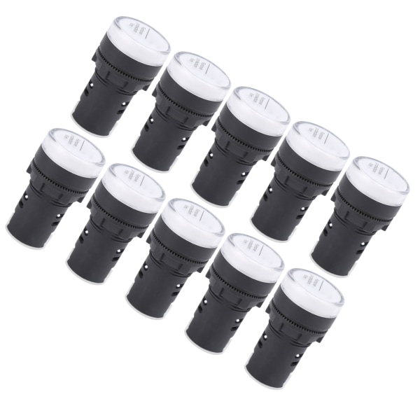 10 st AD16-22DS LED-signallampor Vit hög ljusstyrka Indikatorutrustningstillbehör AC/DC110V