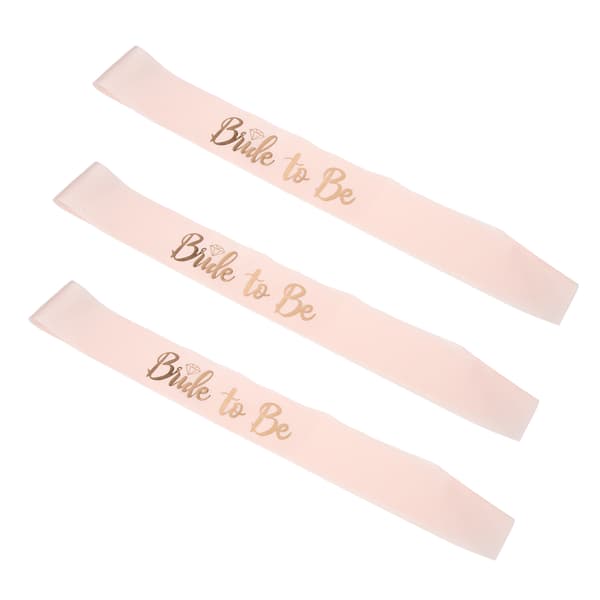 3 st \"Bride to Be\"-skärp Elegant guldtext Premium polyester Glansig delikat textur Slitstarkt brudskärp