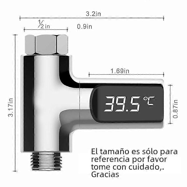 LED Duschtermometer för Hemtemperatur Område 5-85 Smart Baby Flödesmätare Självdriven och Miljövänlig A