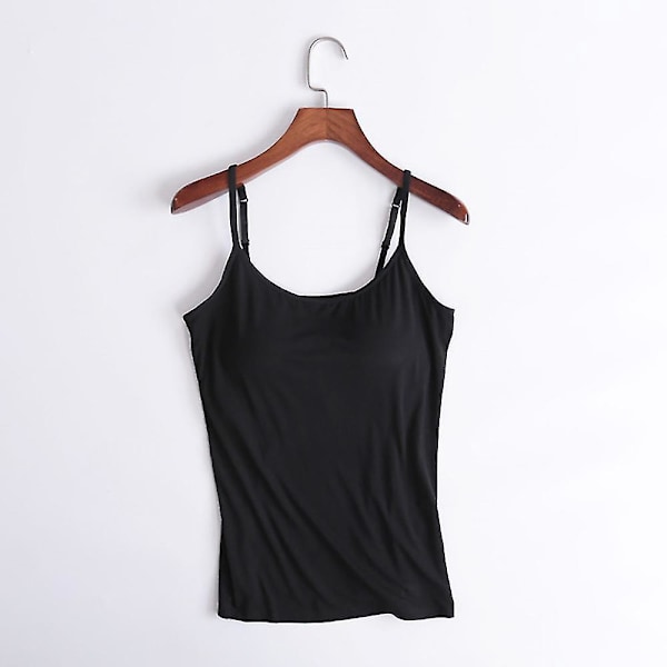 Slim Fit Kvinners Camisole Tank Tops med Innebygd BH-Puter M Lilla