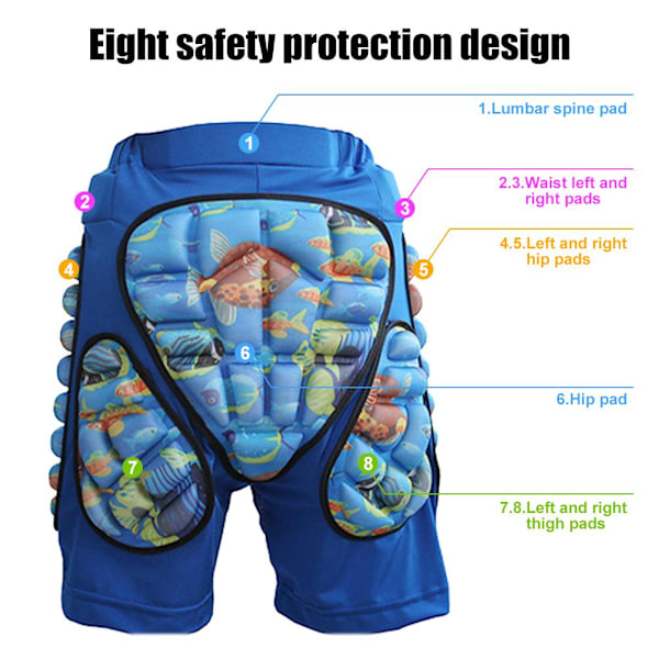 Barn Padded Shorts Höftskydd EVA Shorts Skyddsutrustning för Skridskoåkning Skidåkning Skateboardåkning Snowboardåkning