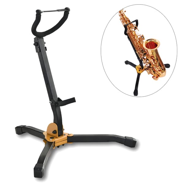 Sax Stativ Foldbart Alt Tenorsaxofon Stativ Justerbart Metal Trekant Base Design Stativ
