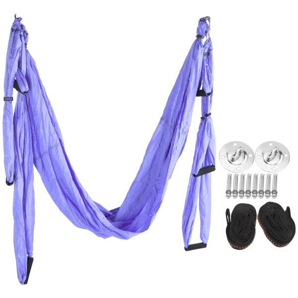 Ultralet Yoga Hængekøje Anti Gravity Yoga Swing Hængekøje Hjem Fitness Tilbehør Blå Lilla