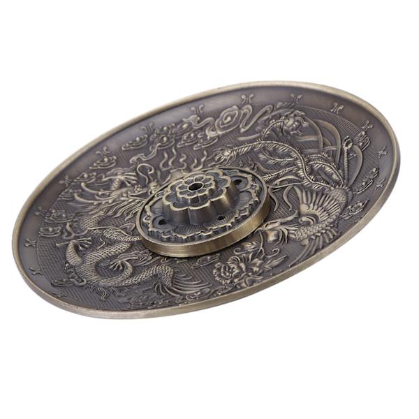 Sinklegering Røkelsespinne Brenner Holder Dragemønster Røkelsestav for Soverom Temple Bronse