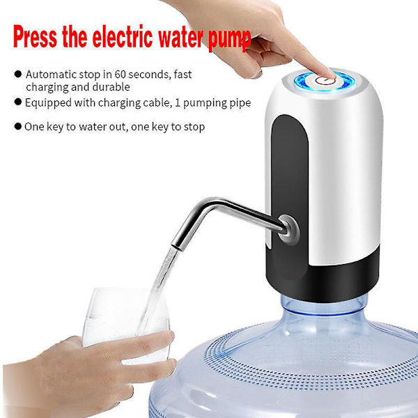 Laddningsbar Vattenflaskepumps - Bärbar Automatisk Kanndispenser för Camping, Kök, Verkstad
