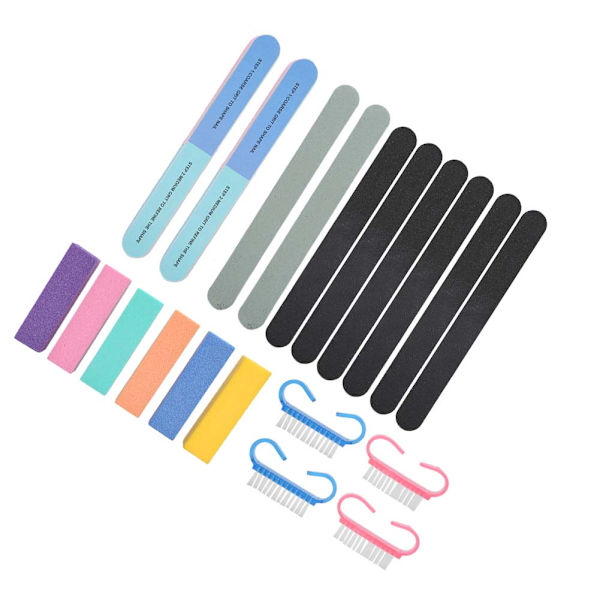 20 st Nail Files Professionell Nagelkonst Slipning Fil Poleringsbuffer Manikyrset