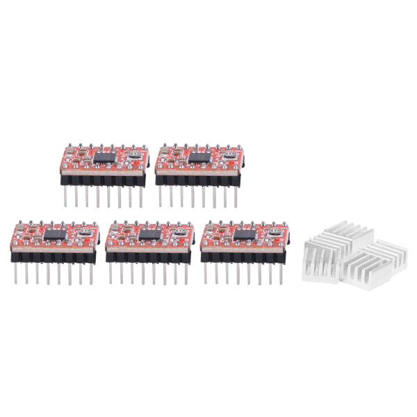 5 stk stepmotor driver modulkort til ramper 1.4 A4988 3D printer tilbehør