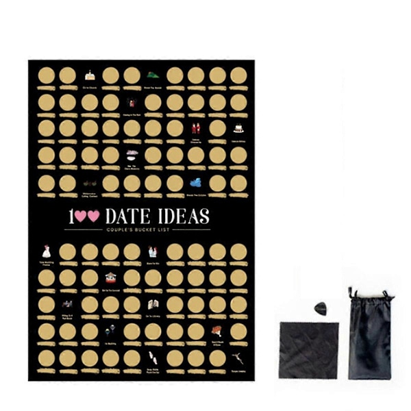 Dates Skrab Af Plakat, Valentinsdag Billedrumsindretning, Sort