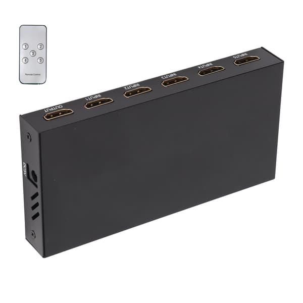HD Multimedia Interface Switch 5x1 4Kx2K Stöd 3D Fjärrkontroll HD Multimedia Interface Switcher 100-240VUS Plug