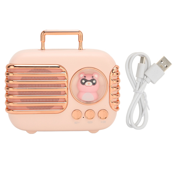 Bluetooth 5.0-högtalare 5W Stereo Support Minneskort Bärbar Trådlös Minihögtalare för MP3 Mobiltelefoner Bärbara datorer Rosa