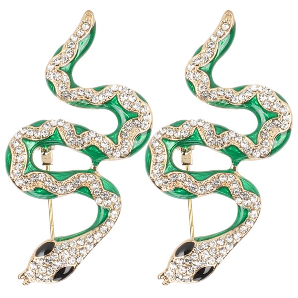2st Snake Brosch Legering Unisex Kvinnor Män Djurdesign Brosch Badge Bag Skjorta Lapel Pin