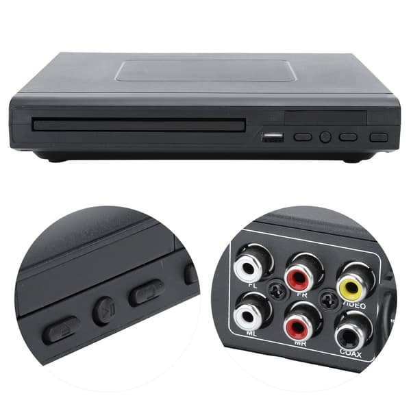 Hushålls-DVD-spelare Hemljud- och videoutrustning USB-gränssnitt Svart US 100‑240V