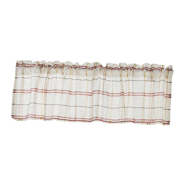 Stanglomme ternet linned vinduesvoile gardinkappe rød 137 x 91,5 cm