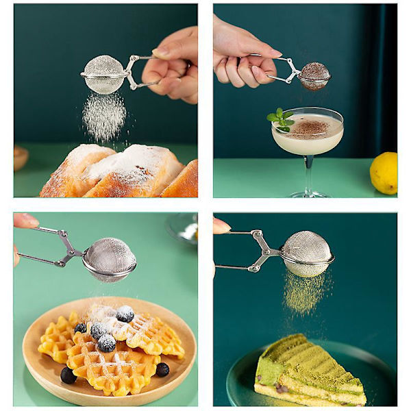 Premium Snap Ball Teestrainer i Rustfrit Stål - Pakke med 3, Fine Mesh Te-Infusere til Løse Blade