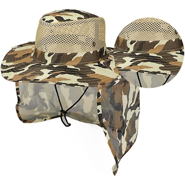 Udendørs Fiskehat med Camouflage Klap Øredækken Camouflage Skygge Vandtæt Kasket til Jagt Vandring Camping Vandring 1 stk.