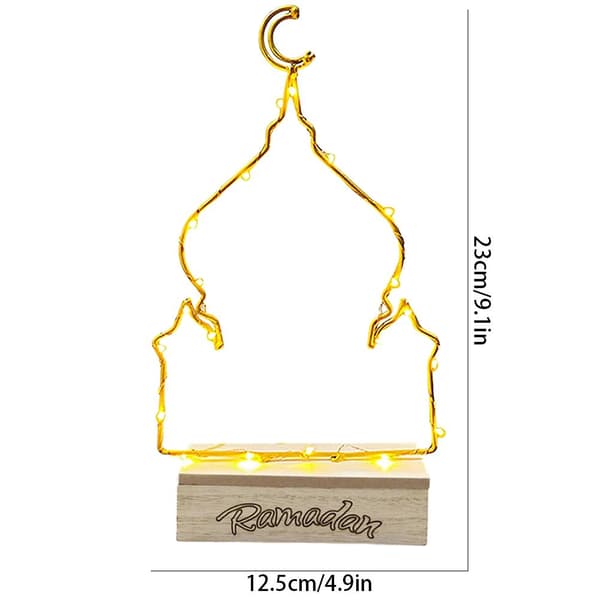 LED Eid Måneskinnslampe Ramadan Mubarak Dekorative Lys Flerbruks Holdbare Jernpynt