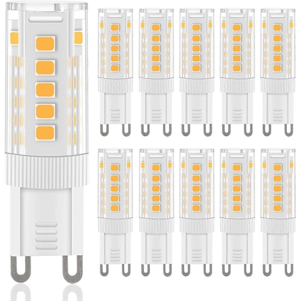 G9 LED-lampor Varmvitt, 3W, 300LM, 3000K, Ersätter 30W G9 Halogenlampa, Flimmerfri Ej Dimbar för Belysningsdekor, Ljuskrona, 10-pack