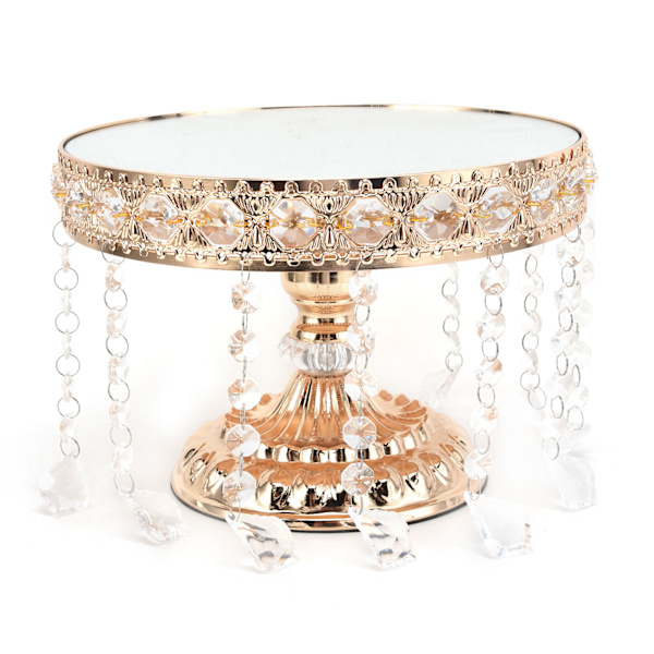Kristall tårthållare Multifunktionell bröllop Crystal Dessert Display Stand för banketter PartyGold