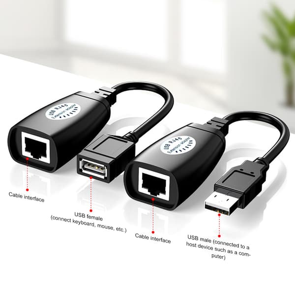 USB Rj45 Netværk Ethernet Lan Kabel Forlænger Professionel Bærbar 50m Signalforstærker