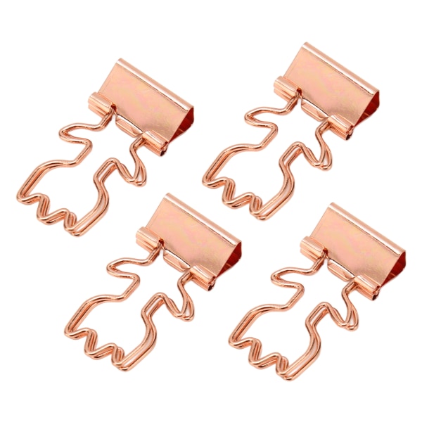 100 stk roseguld udhulet langhalebinder papirclips smuk blomsterform hul papirklemme