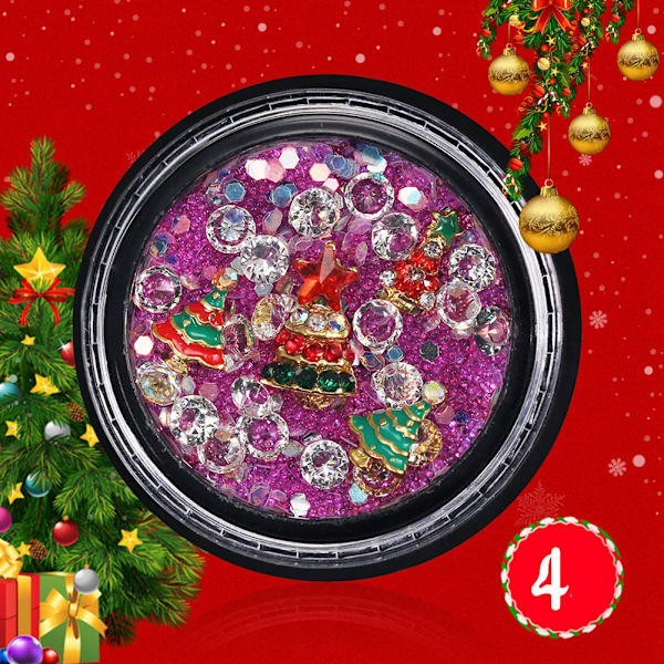 Neglekunstdekorasjon Jul Rhinestone Legering Paljettmiks Manikyrklistremerker #04